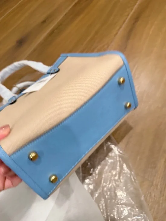 New Coach Pool Leather Natural Canvas Field Tote 22 Bag CH740 - Picture 3 of 8